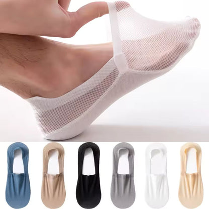 Ultra-Breathable No-Show Socks with Anti-Slip Heel Grip – Soft Low-Cut Mesh Footies