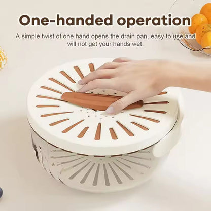 Rotating Wash & Drain Basket with Folding Handle – Rinse, Soak & Drain