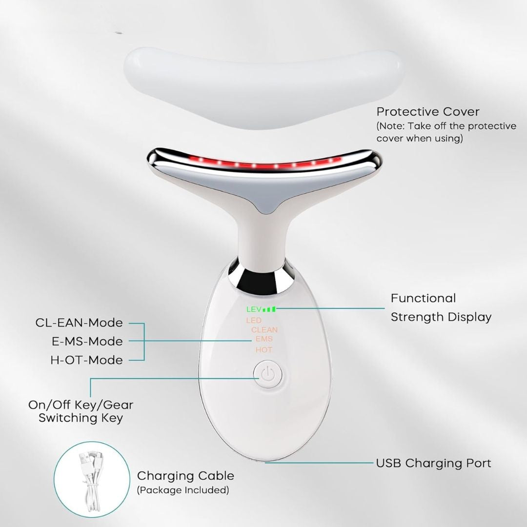 LumiContour™ 7-Color LED Face & Neck Massager with EMS and Gentle Heat