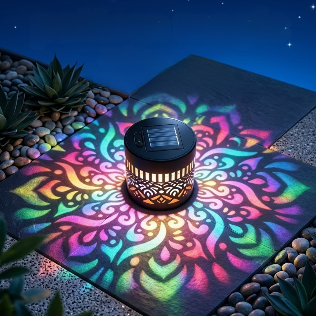 🌟 Enchanting Solar Mandala Projector Wall & Pathway Light | Transform Your Garden into an Oasis