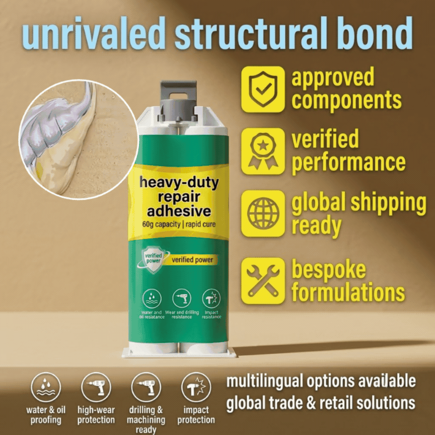 Heavy-Duty Industrial Metal Caster Glue | Waterproof AB Glue Repair Agent for Stainless Steel, Copper & Aluminum Sealant