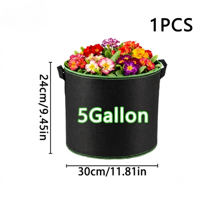 🌱 5-Pack 5 Gallon Grow Bags – Heavy Duty Aeration Fabric Pots with Handles for Vegetables, Flowers & Fruits 🪴
