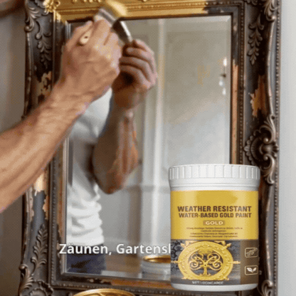 ✨ Premium Weather-Resistant Water-Based Gold Paint | High-Gloss Brilliant Finish ✨