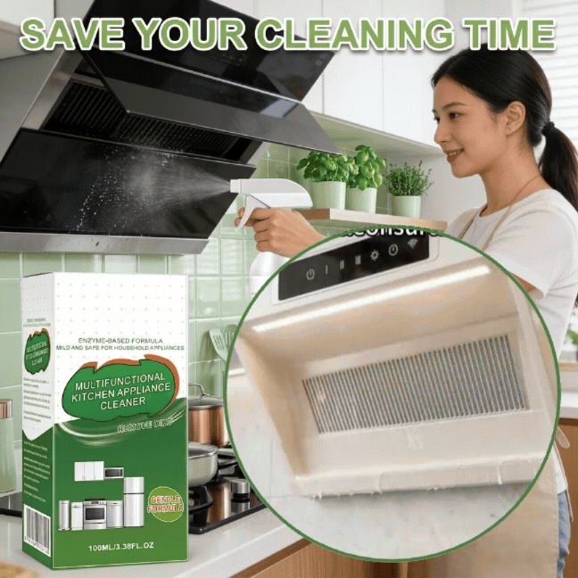Effortless Grease Removal — Stoves, Range Hoods, & Sinks — Powerful Enzyme Action: Multifunctional Kitchen Appliance Cleaner