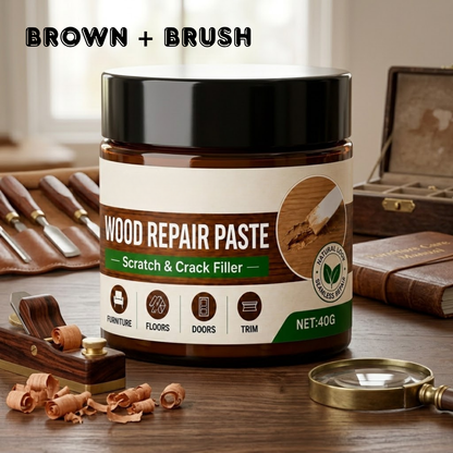 Premium Wood Repair Paste | Fast-Drying Scratch & Crack Filler for Furniture, Floors, Doors & Cabinets