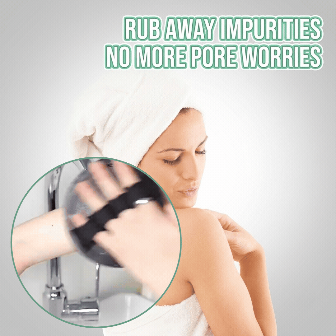 Premium Soft Rubber Shower Scrubber & Exfoliator | Deep Pore Cleansing Body Sponge with Secure Grip Strap