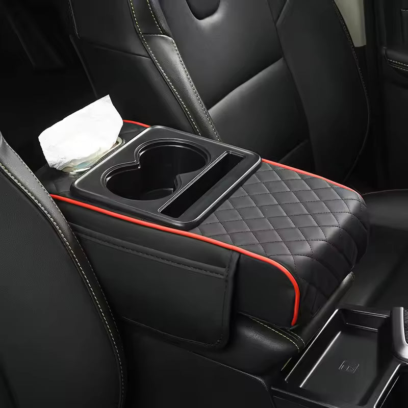 Wireless Charging Car Armrest Heightening Pad with Storage Organizer