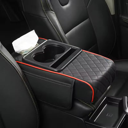 Wireless Charging Car Armrest Heightening Pad with Storage Organizer