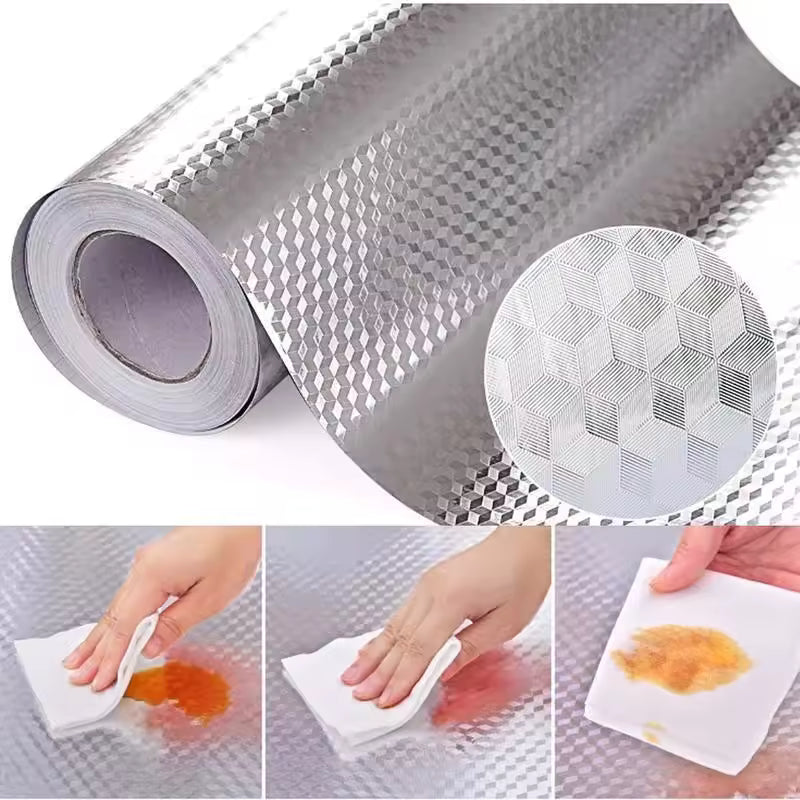 Premium Peel & Stick Kitchen Liner — Heat-Resistant, Oil-Repellent & Waterproof Surface Protector