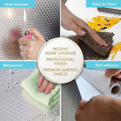 Premium Peel & Stick Kitchen Liner — Heat-Resistant, Oil-Repellent & Waterproof Surface Protector
