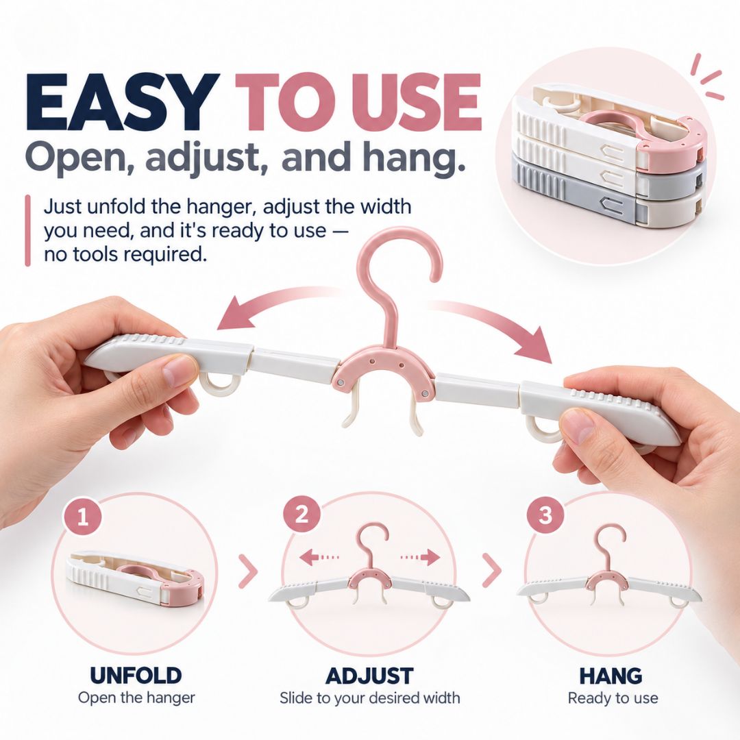 Foldable Telescopic Clothes Hanger