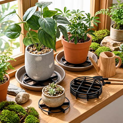 Premium Plant Pot Elevator Grid – Heavy Duty Drainage Mat & Surface Protector for Healthier Roots