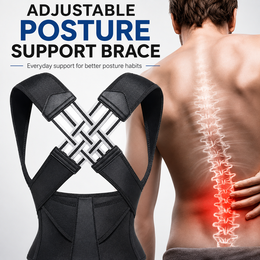 Adjustable Cross-Back Posture Support Brace – Comfortable Everyday Support for Work, Study & Home