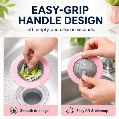 Reusable Kitchen Sink Drain Strainer – Silicone Rim Food Scrap Catcher