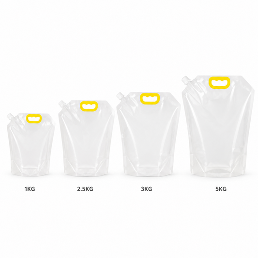 Clear Upright Food Storage Pouches | Reusable, Moisture-Proof & Space-Saving Bags with Easy-Pour Spout & Handle (BPA-Free)