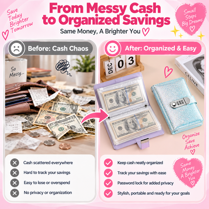 Glitter Password Lock Budget Binder