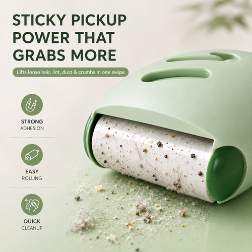 Reusable Sticky Pet Hair & Debris Roller – Washable Multi-Surface Cleaner