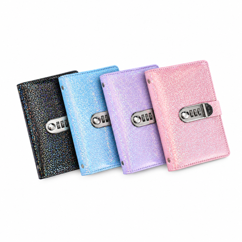 Glitter Password Lock Budget Binder