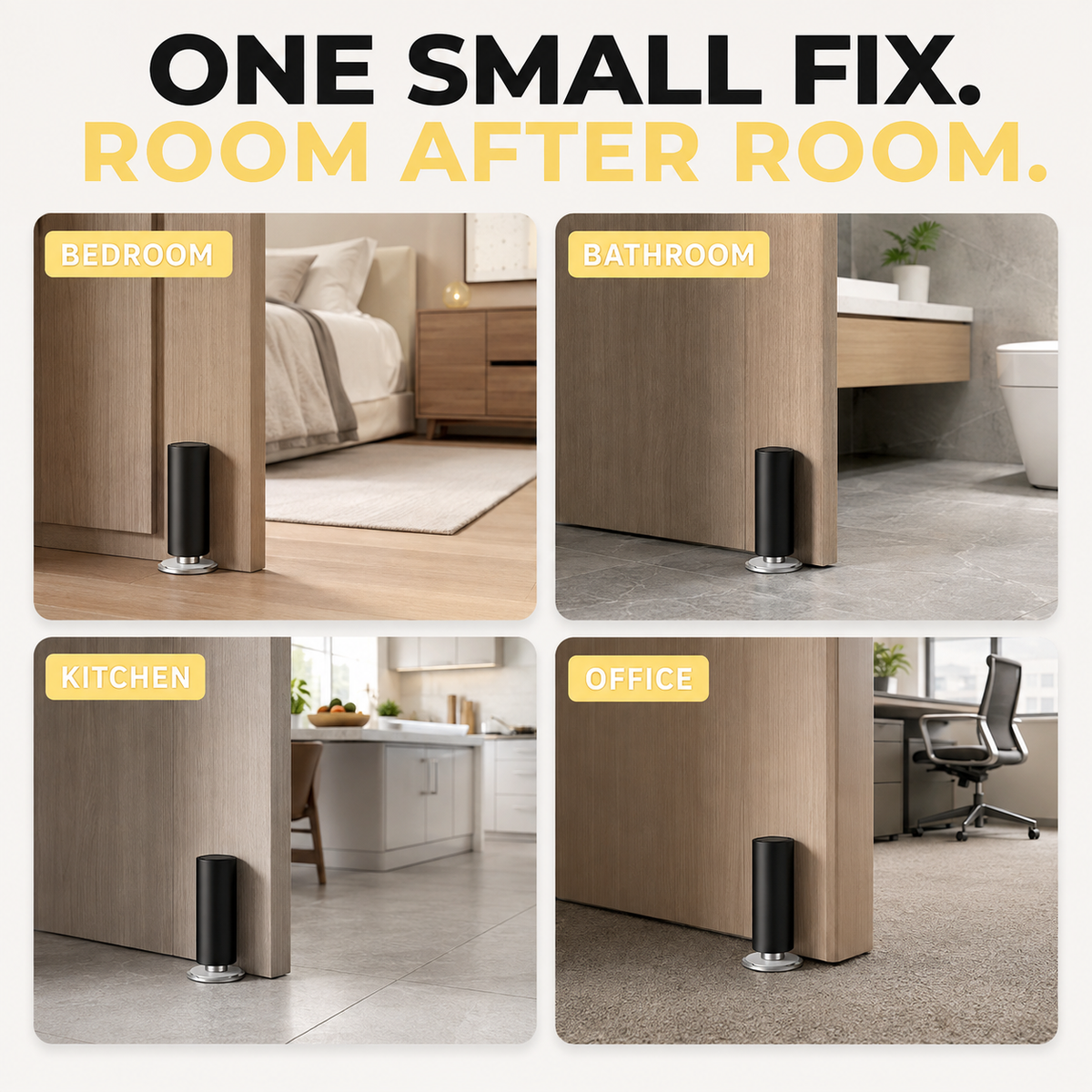 Sleek Magnetic Door Stopper | No-Drill 3M Adhesive Floor Catch for Home & Office