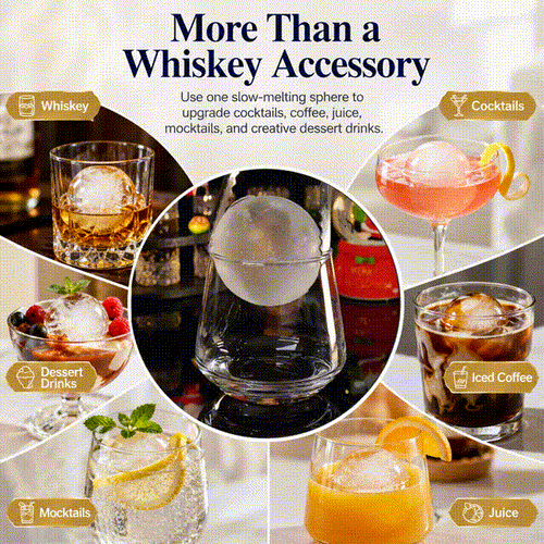 Luxury Whiskey Ice Ball Mold – Precision Pour & Spin Design