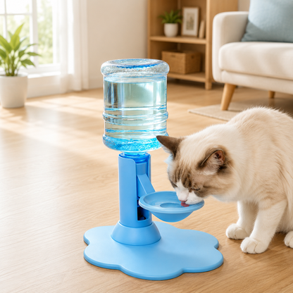 Gravity Cat Water Dispenser Stand, Spill-Proof, Filter-Free, No Electricity with a Bucket