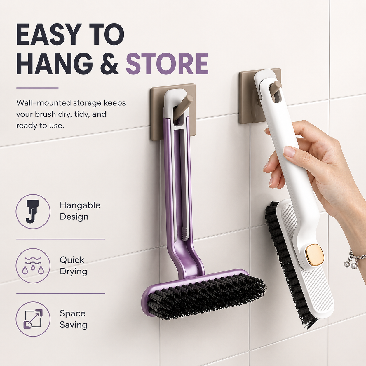 V-Shaped Rotating Gap Brush | Deep-Clean Corners, Grooves & Window Tracks